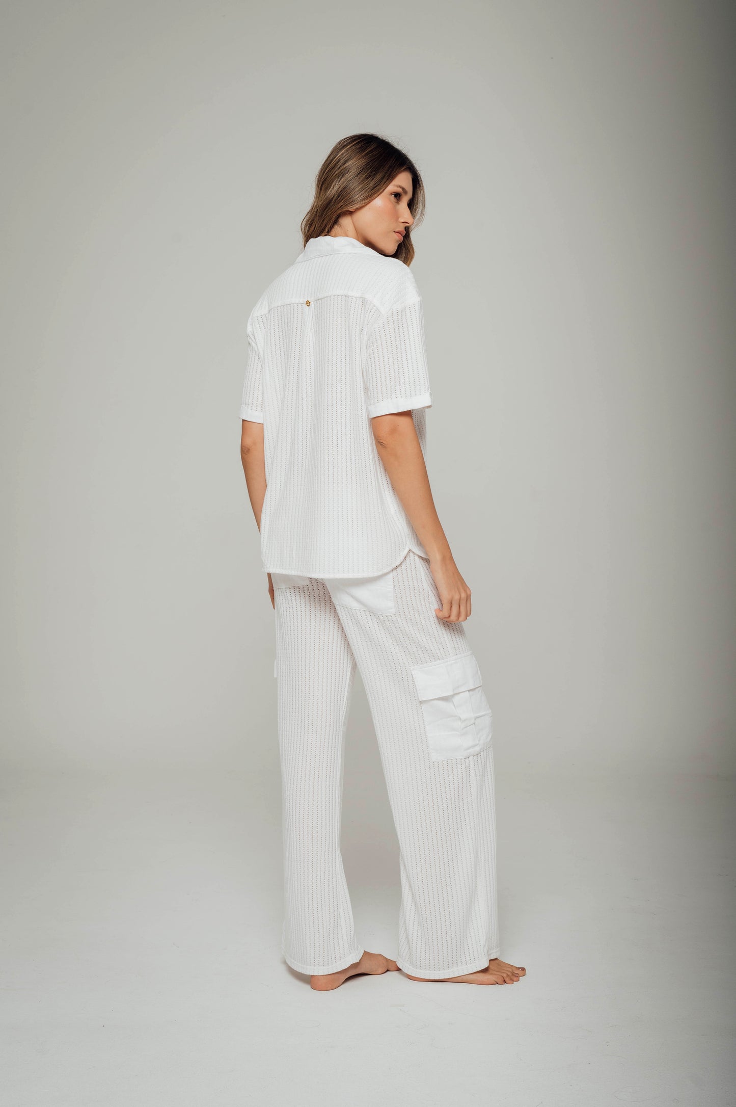Pantalón tejido con bolsillos en lino Ibiza