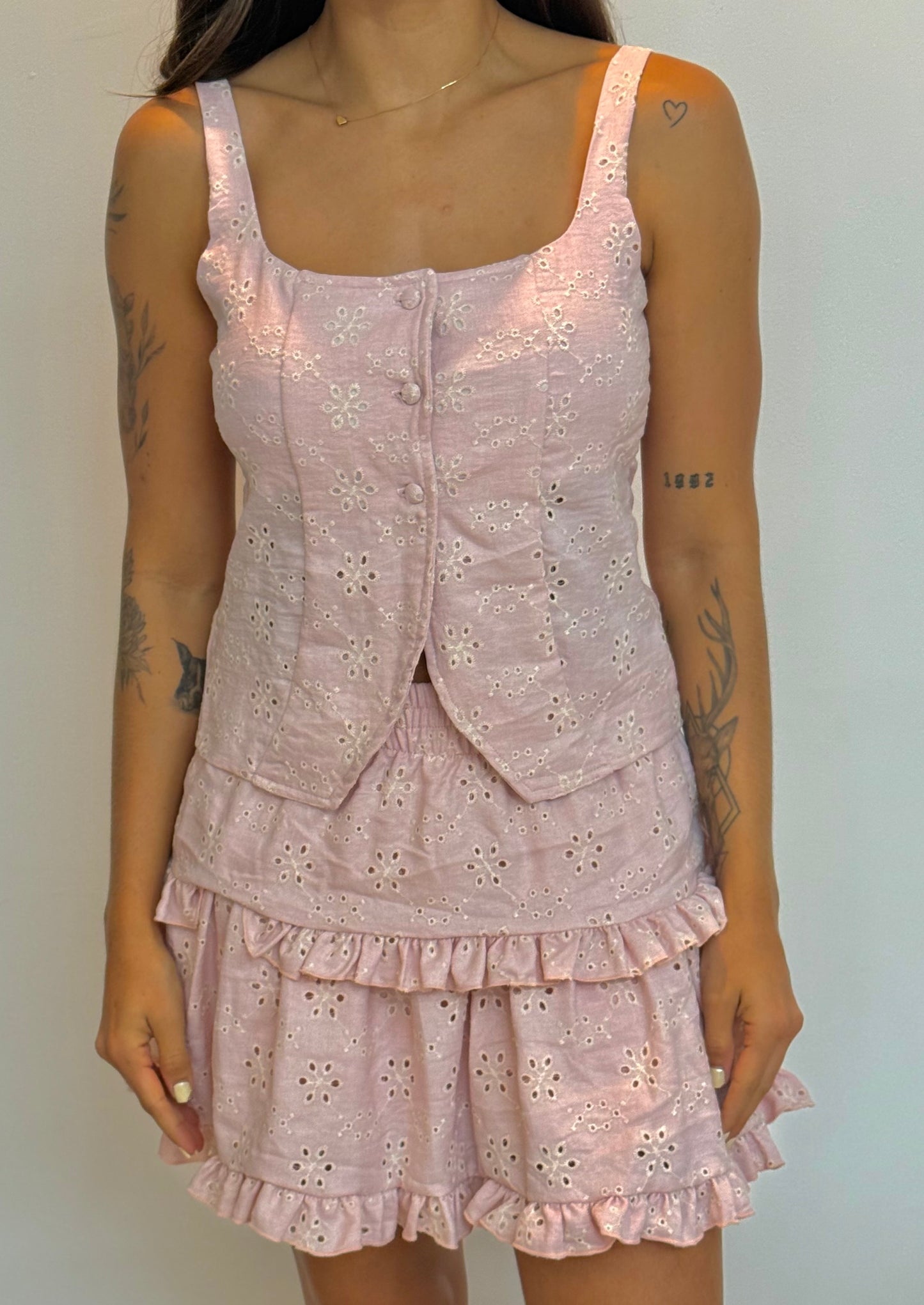 Falda Celia Palo de Rosa Ojalillo