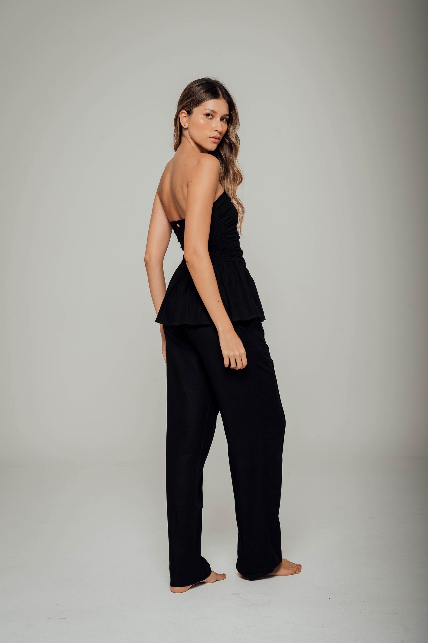 Pantalon en lino bota recta Portofino