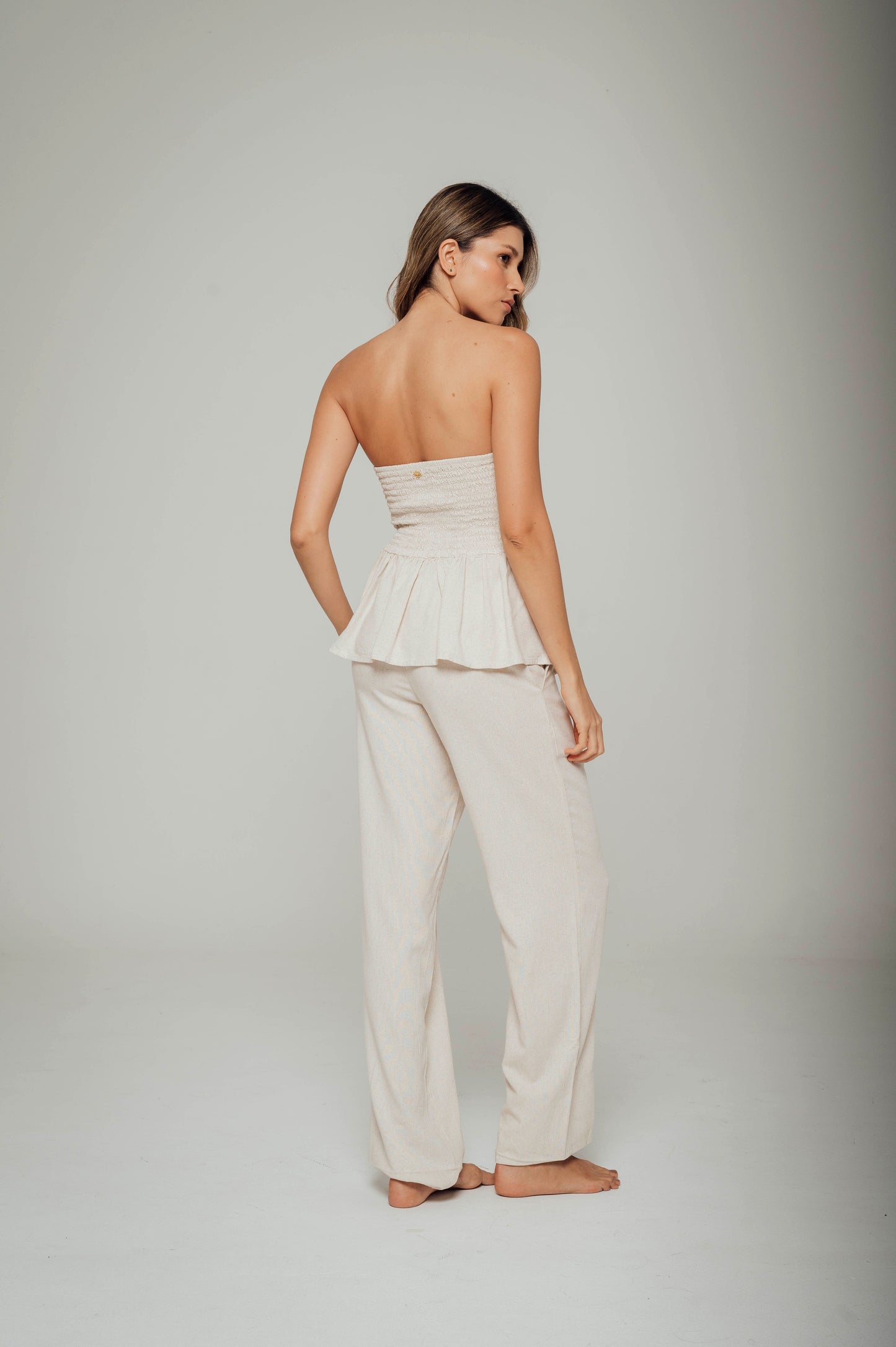 Top strapless con espalda en nido de abeja PORTOFINO