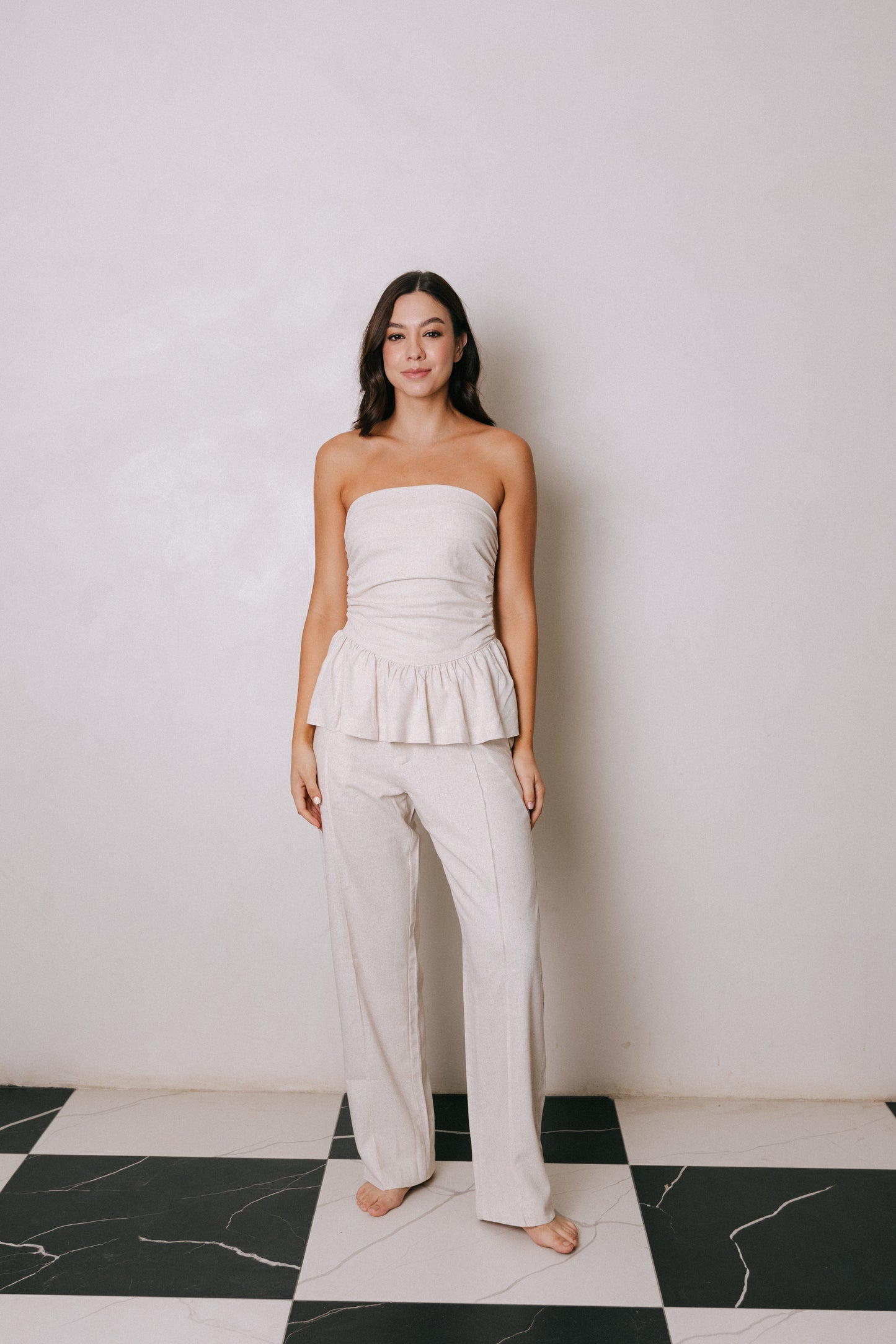 Top strapless con espalda en nido de abeja PORTOFINO