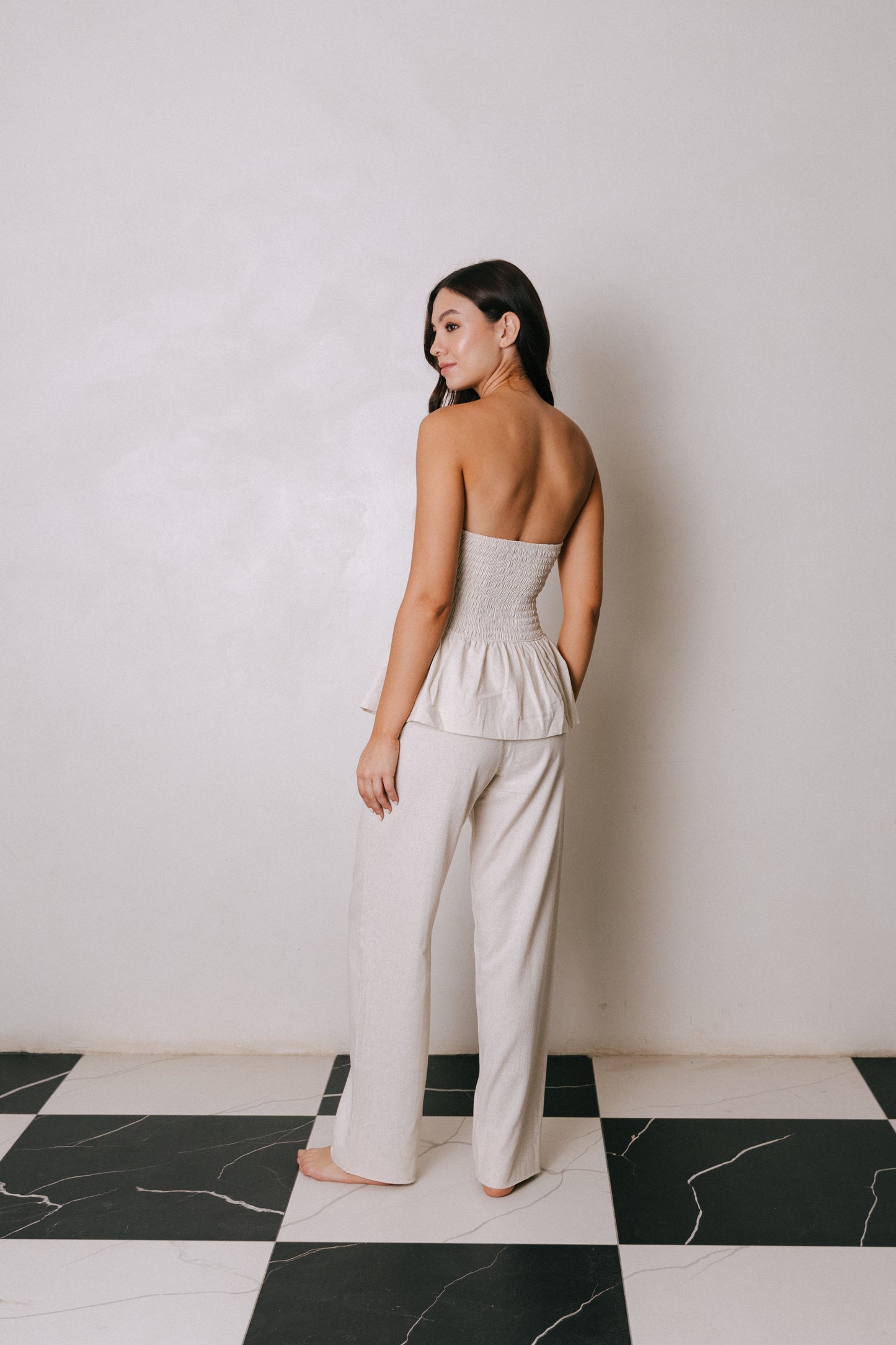 Top strapless con espalda en nido de abeja PORTOFINO