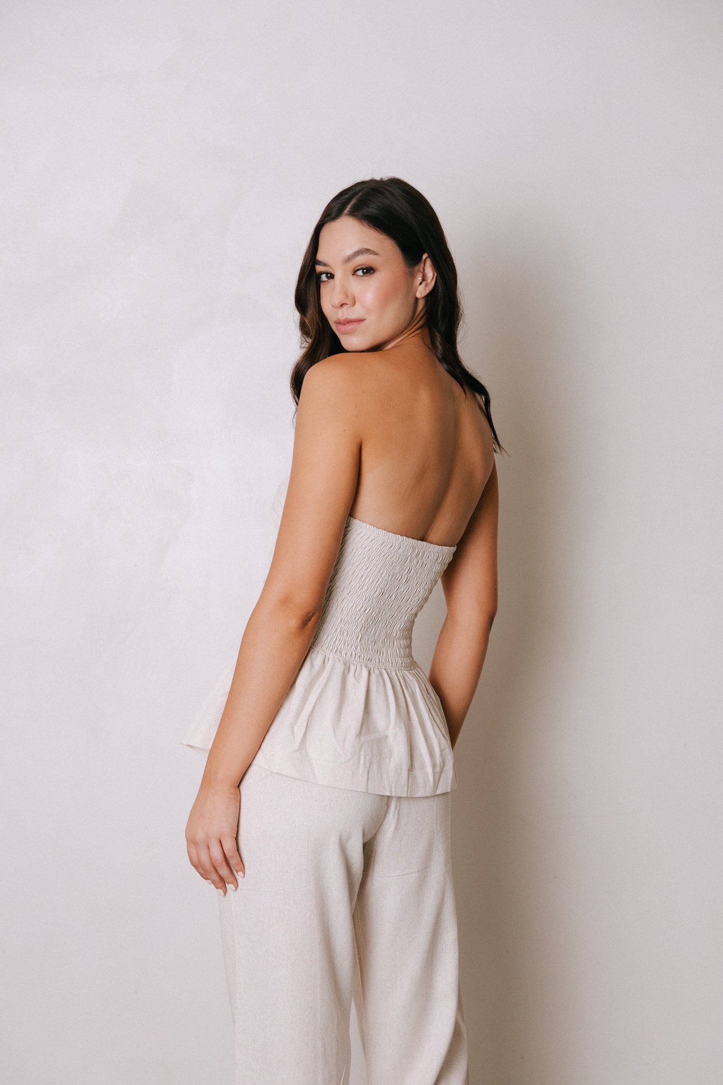 Top strapless con espalda en nido de abeja PORTOFINO