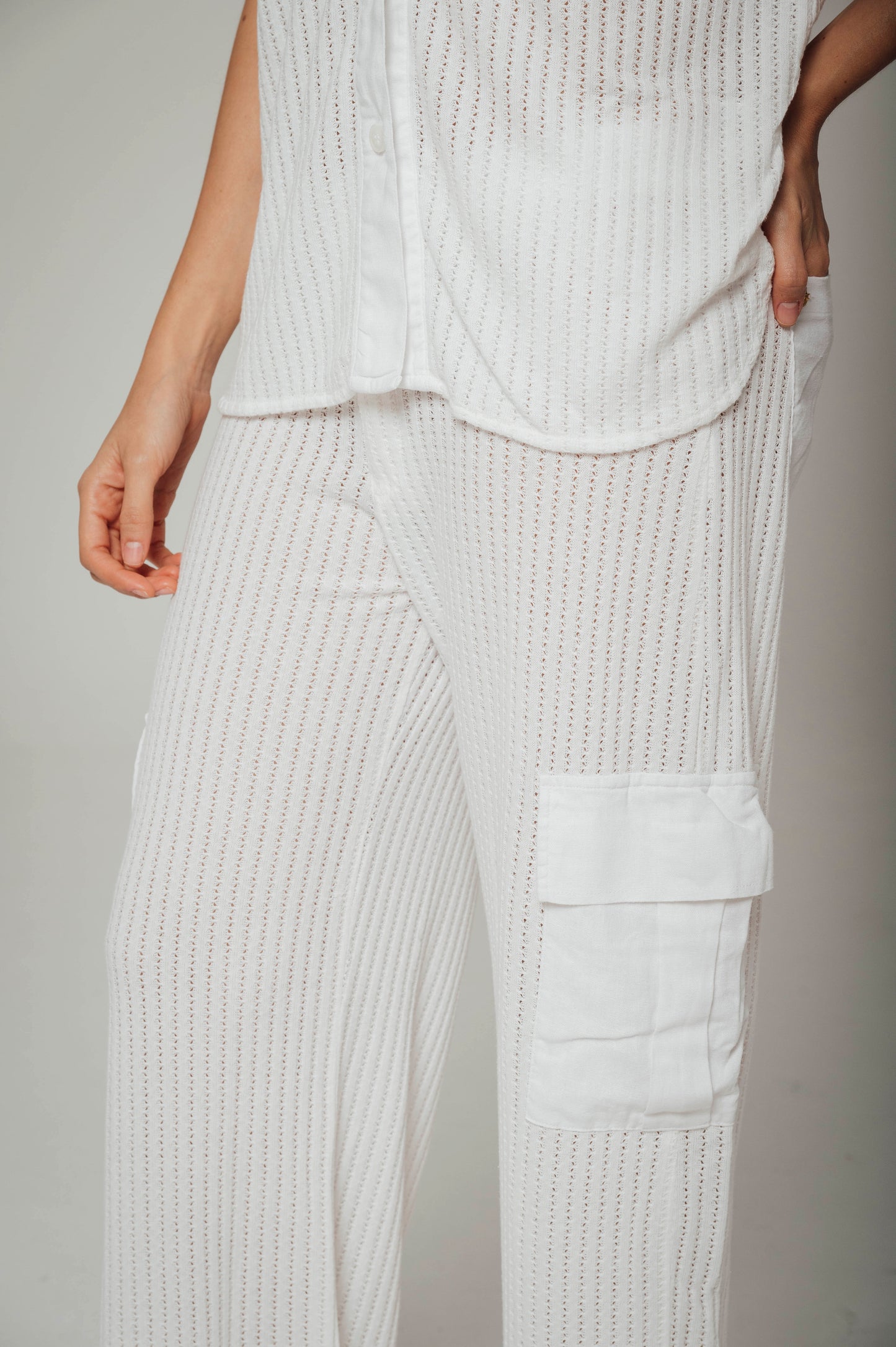 Pantalón tejido con bolsillos en lino Ibiza