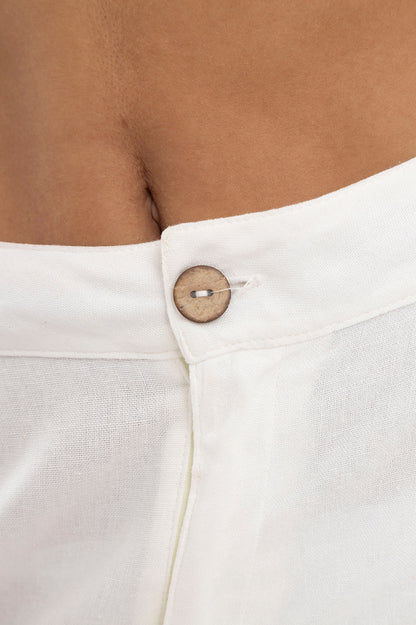 Pantalon blanco silueta palazzo Amar