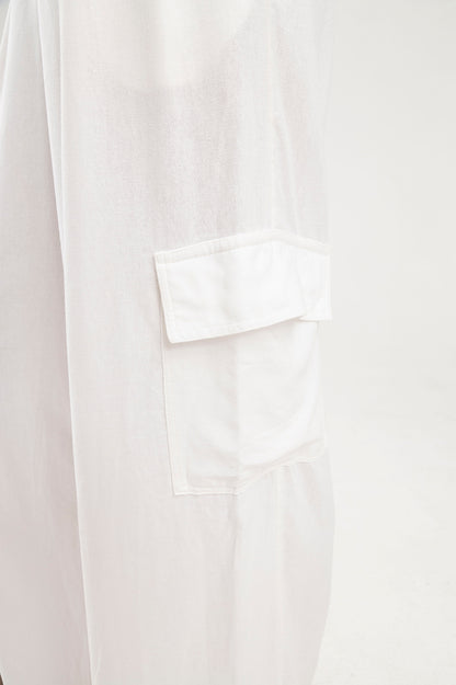 Pantalon blanco silueta palazzo Amar