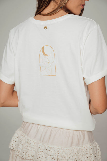 Camiseta en algodón PYMA con bordado delantero y posterior Sol