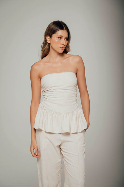 Top strapless con espalda en nido de abeja PORTOFINO