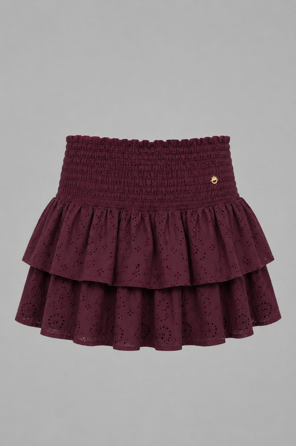 Falda Maple Ojalillo Algodón Vino