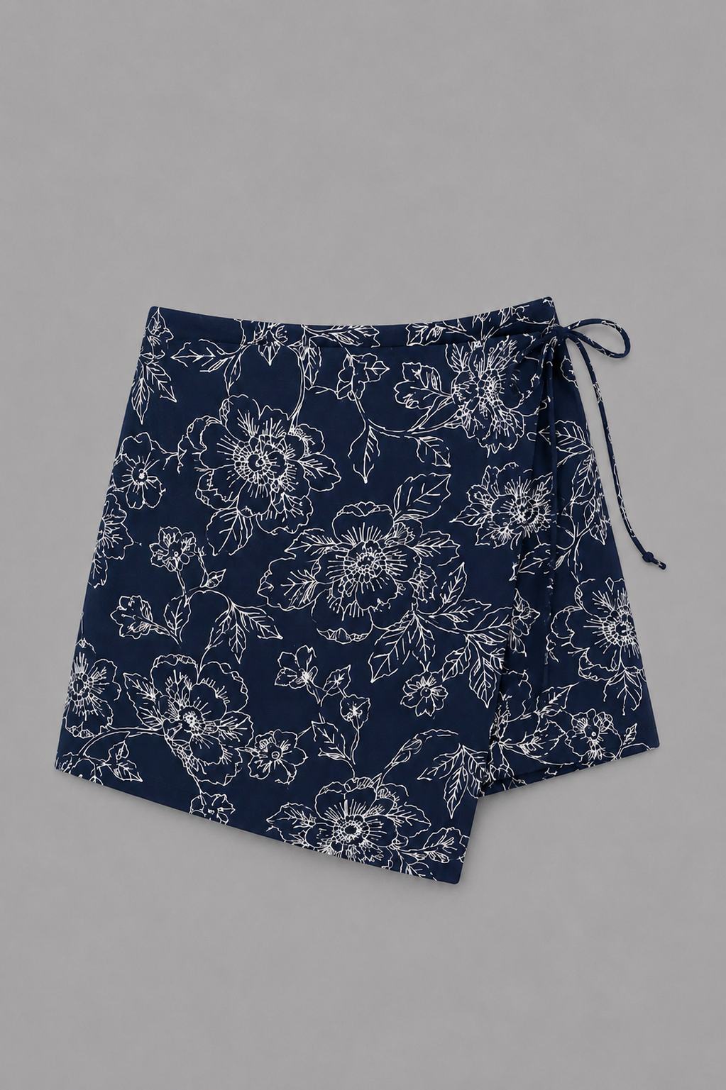 Falda Short Yvon bordada Azul