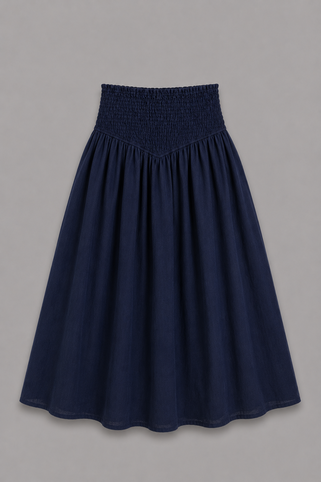 Falda Lola Larga Lino Azul Navy