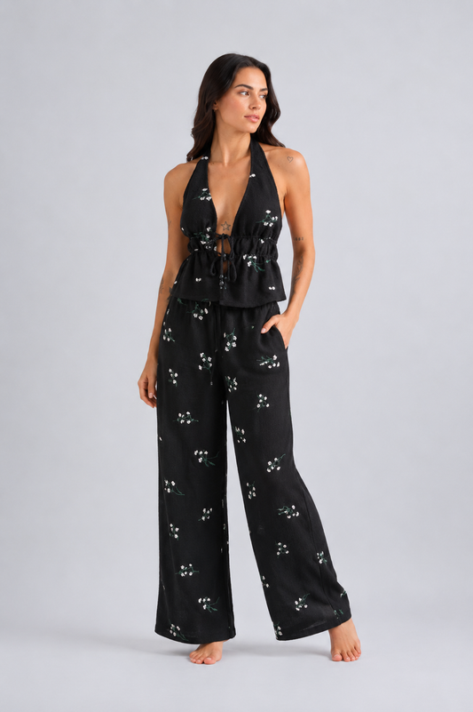 SET EPIC NEGRO BORDADO FLORES