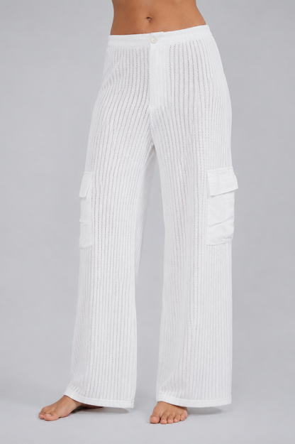 Pantalón tejido con bolsillos en lino Ibiza