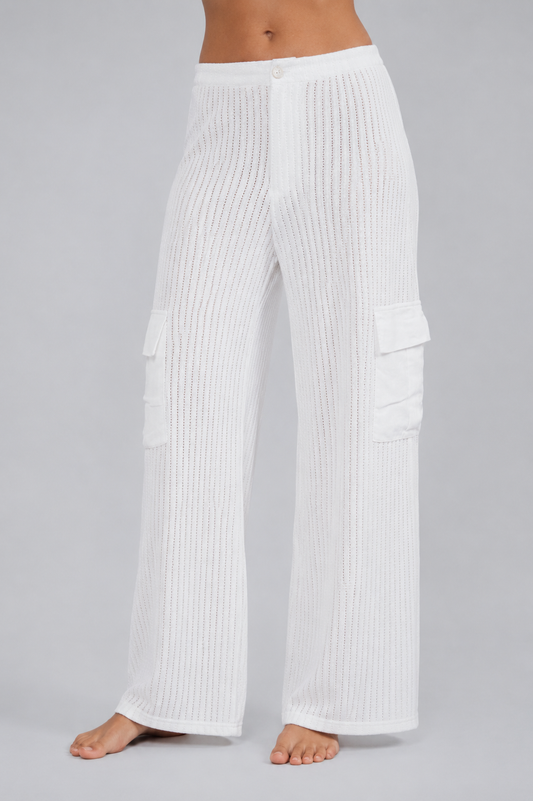 Pantalón tejido con bolsillos en lino Ibiza