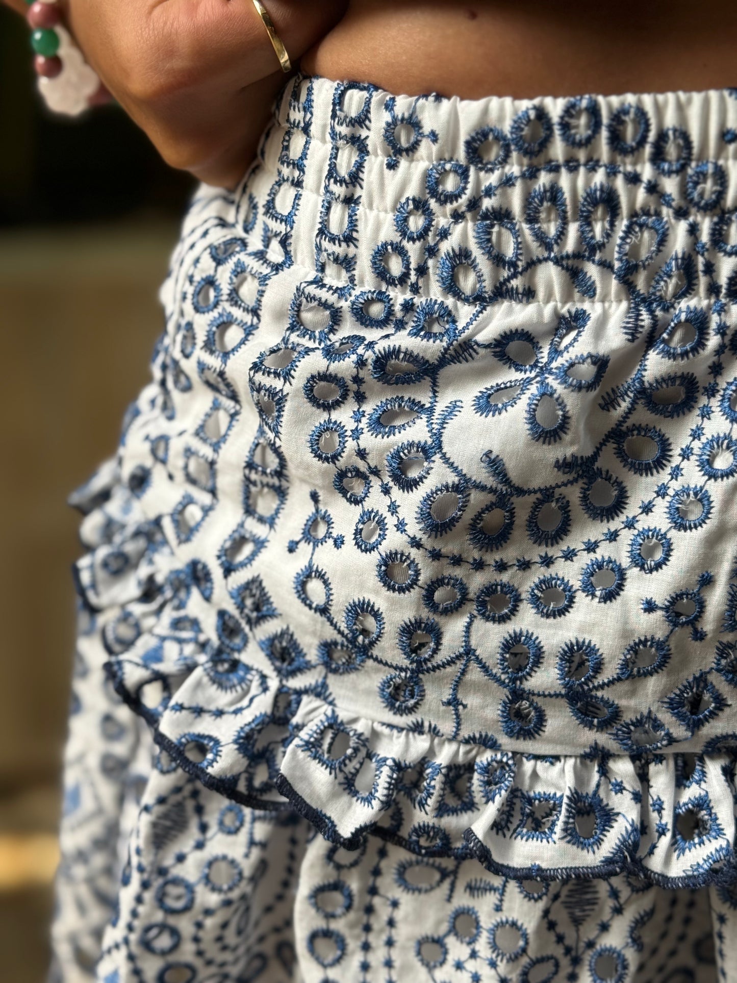 Falda Celia Blanca y Azul