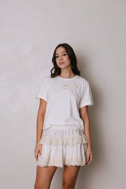 Camiseta en algodón PYMA con bordado delantero y posterior Sol