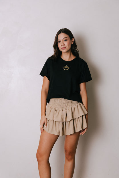 Camiseta en algodón PYMA con bordado delantero y posterior SOL