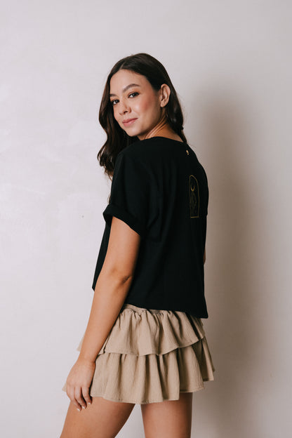 Camiseta en algodón PYMA con bordado delantero y posterior SOL