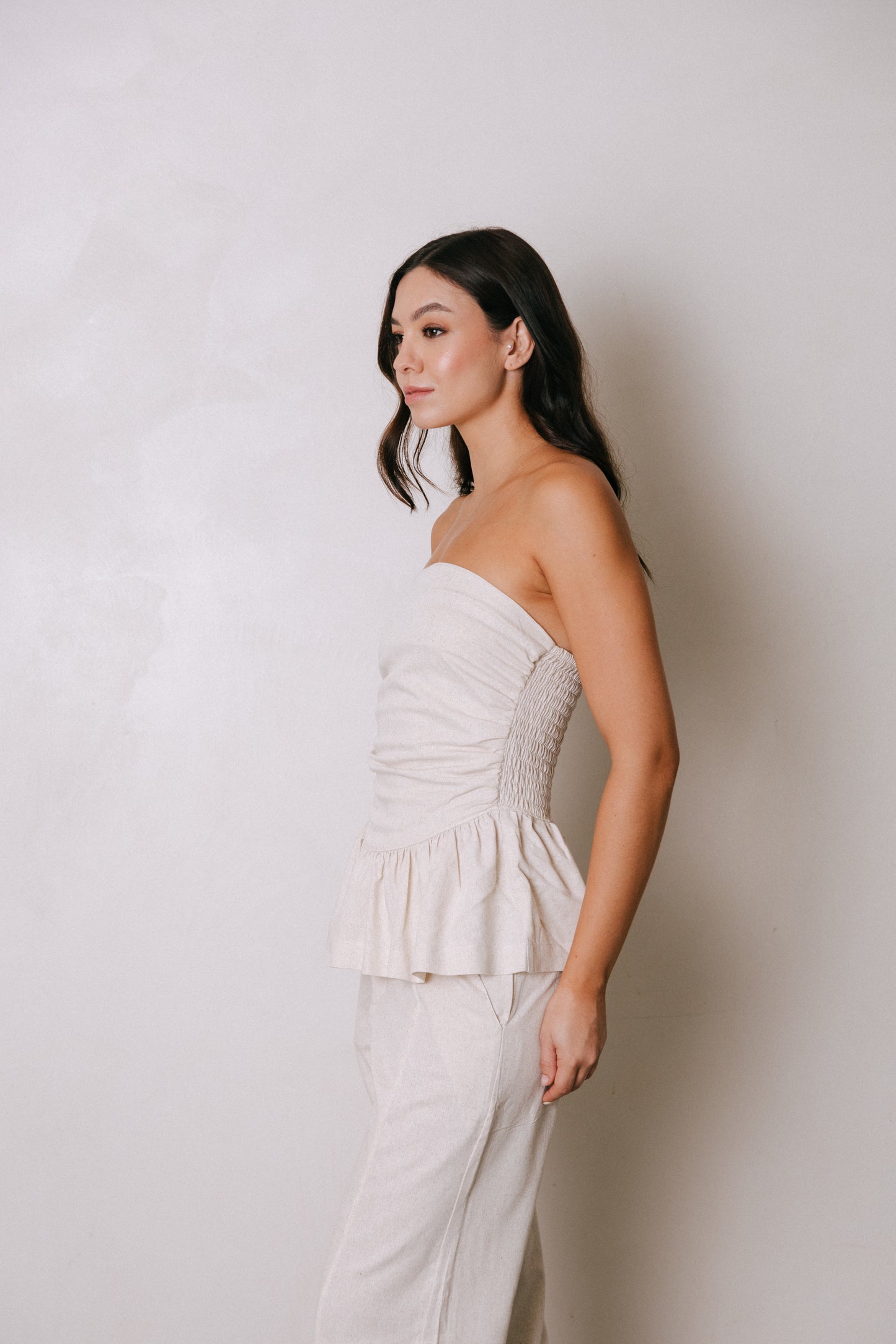 Top strapless con espalda en nido de abeja PORTOFINO