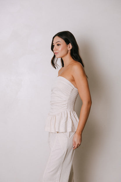 Top strapless con espalda en nido de abeja PORTOFINO