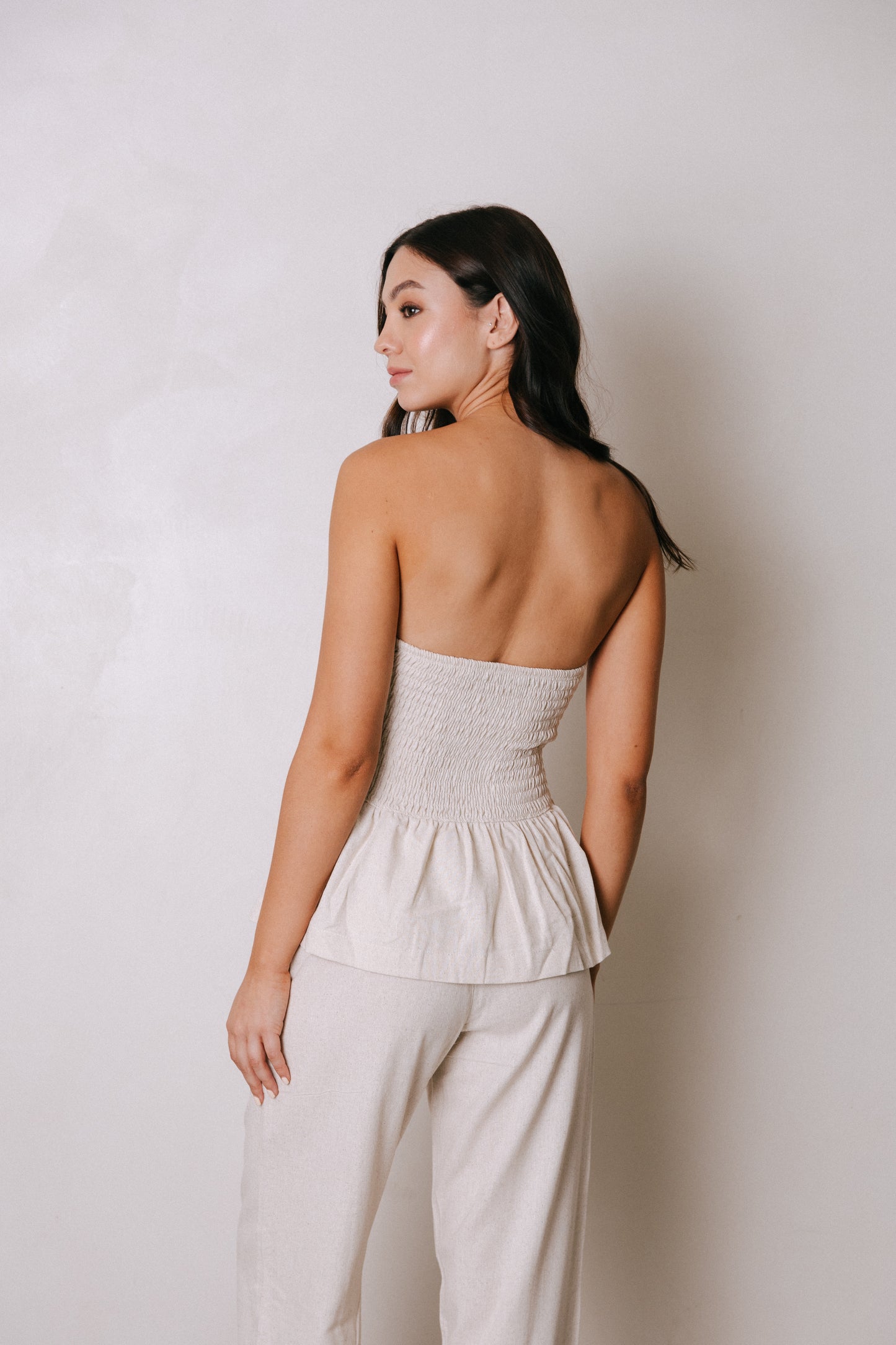 Top strapless con espalda en nido de abeja PORTOFINO