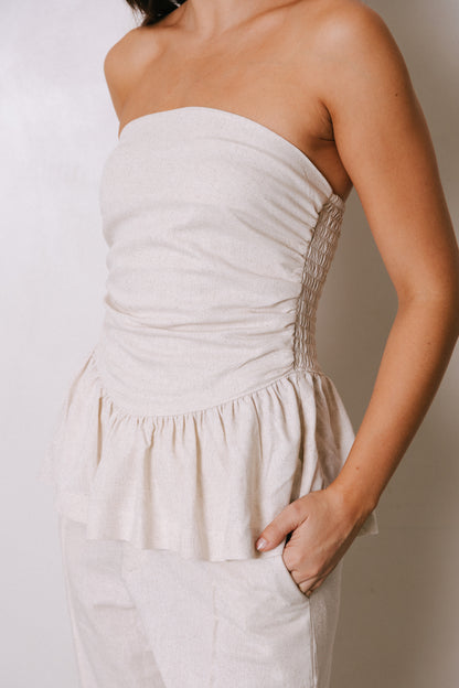 Top strapless con espalda en nido de abeja PORTOFINO